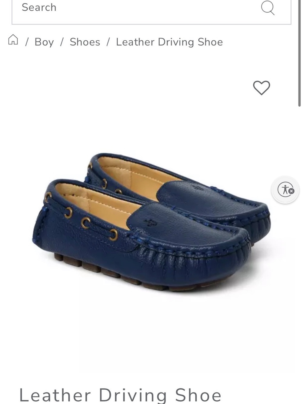 Janie and Jack Navy Leather Moccasin Driving Loafer 9 nwot